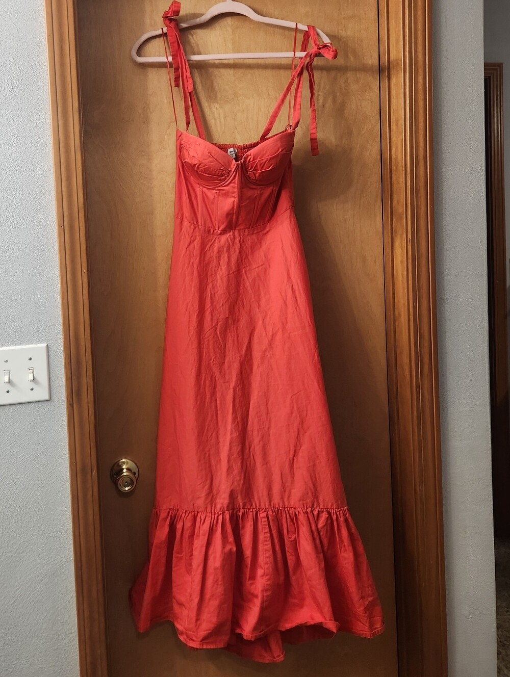 Vici Dress Forum Red Tie-Shoulder Bustier Dress Size Small - Picture 3 of 6
